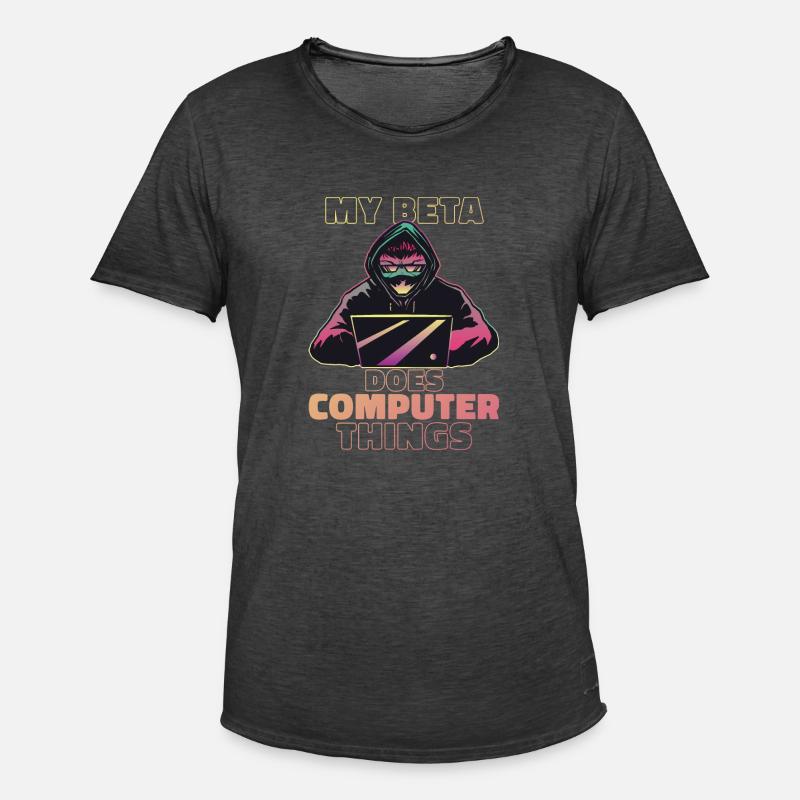 Mein Beta macht Computerdinge Programmierer - Männer Vintage T-Shirt - Vintage Schwarz