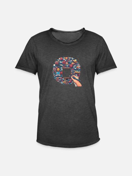 Créatif - T-shirt vintage Homme - noir vintage