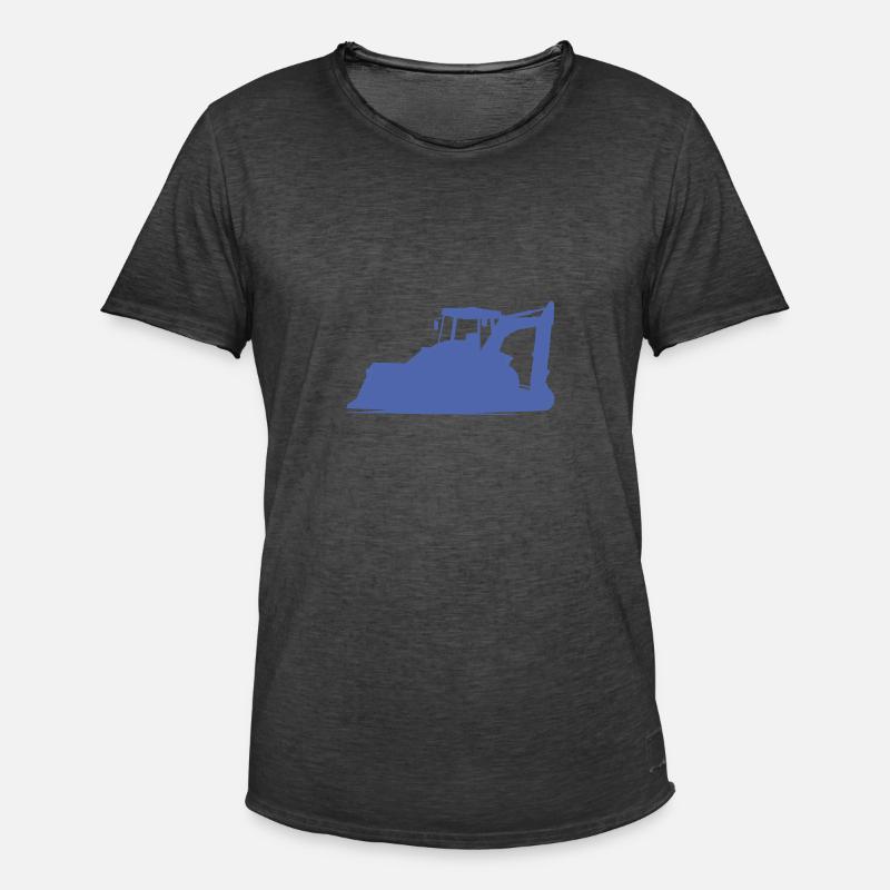 Baggerfahrer und Baugeräteführer Silhouette – - Männer Vintage T-Shirt - Vintage Schwarz