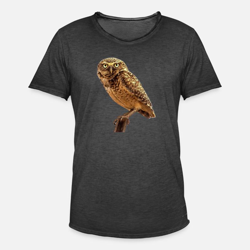 Die Eule die Eule - Männer Vintage T-Shirt - Vintage Schwarz