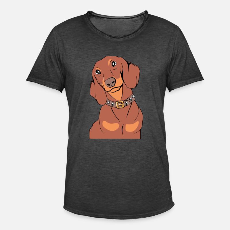 Dackel - Männer Vintage T-Shirt - Vintage Schwarz