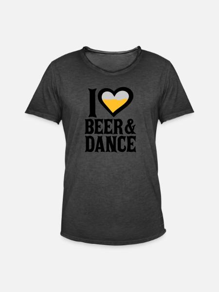 Love Beer and Dance - Men's Vintage T-Shirt - washed black