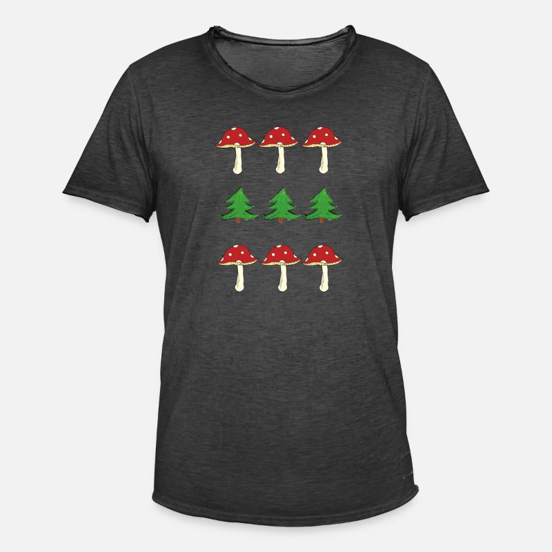 Toadstools and forest - Men's Vintage T-Shirt - washed black