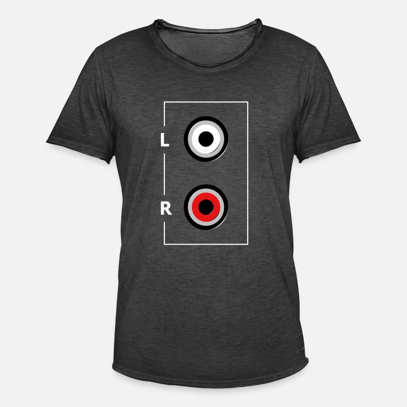 Stereo-Cinch-Eingang - Männer Vintage T-Shirt - Vintage Schwarz