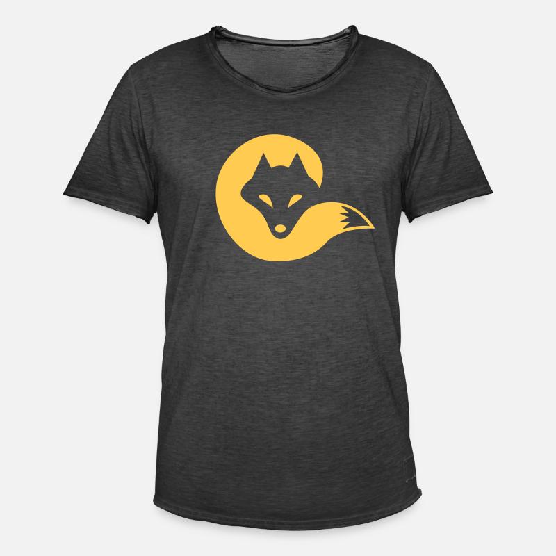 Fox - Männer Vintage T-Shirt - Vintage Schwarz