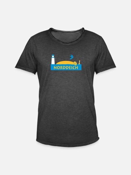 norddeich - Männer Vintage T-Shirt - Vintage Schwarz
