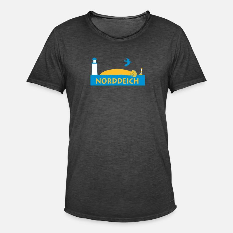 norddeich - Männer Vintage T-Shirt - Vintage Schwarz