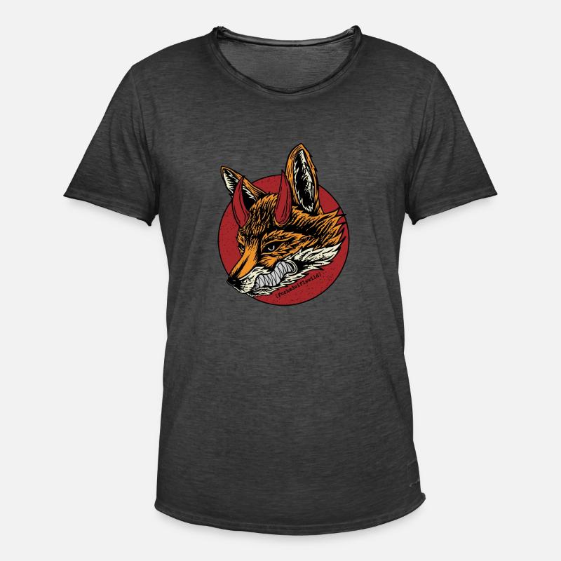 Fuchsdeiflswild - Männer Vintage T-Shirt - Vintage Schwarz
