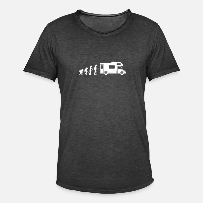 Camper Evolution - Männer Vintage T-Shirt - Vintage Schwarz