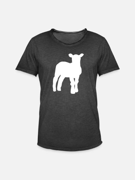 lamb - Men's Vintage T-Shirt - washed black