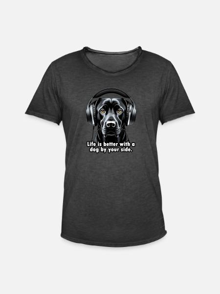 Funny black Dog Quotes - Männer Vintage T-Shirt - Vintage Schwarz
