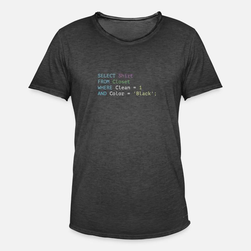 Select Shirt Code - Männer Vintage T-Shirt - Vintage Schwarz