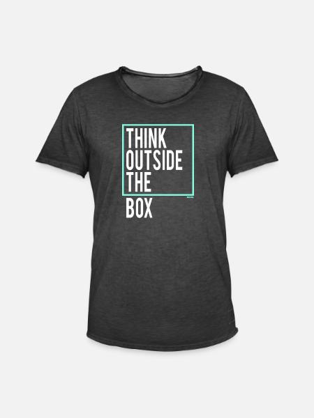 Think outside the Box - Männer Vintage T-Shirt - Vintage Schwarz