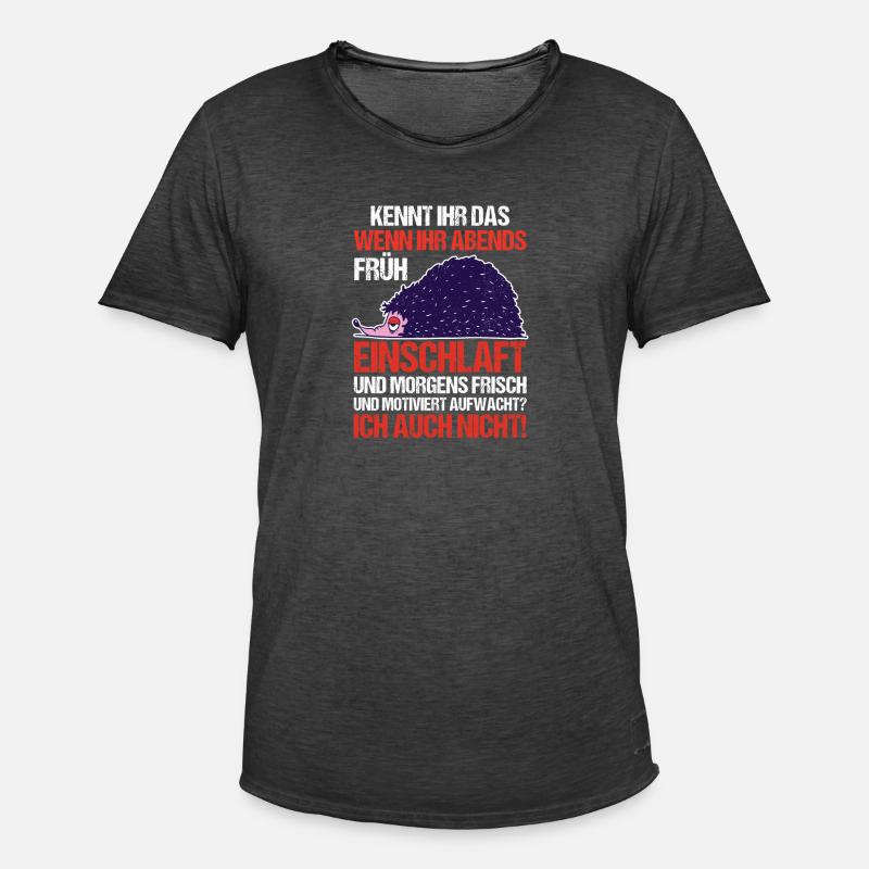 Faulenzer Langschläfer Motivation Igel - Männer Vintage T-Shirt - Vintage Schwarz