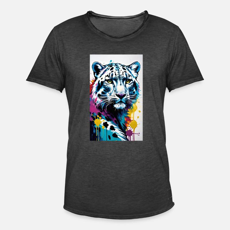 Schneeleopard | Leopard | Raubtier - Männer Vintage T-Shirt - Vintage Schwarz