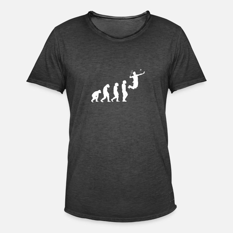 Federball Evolution Badminton - Männer Vintage T-Shirt - Vintage Schwarz