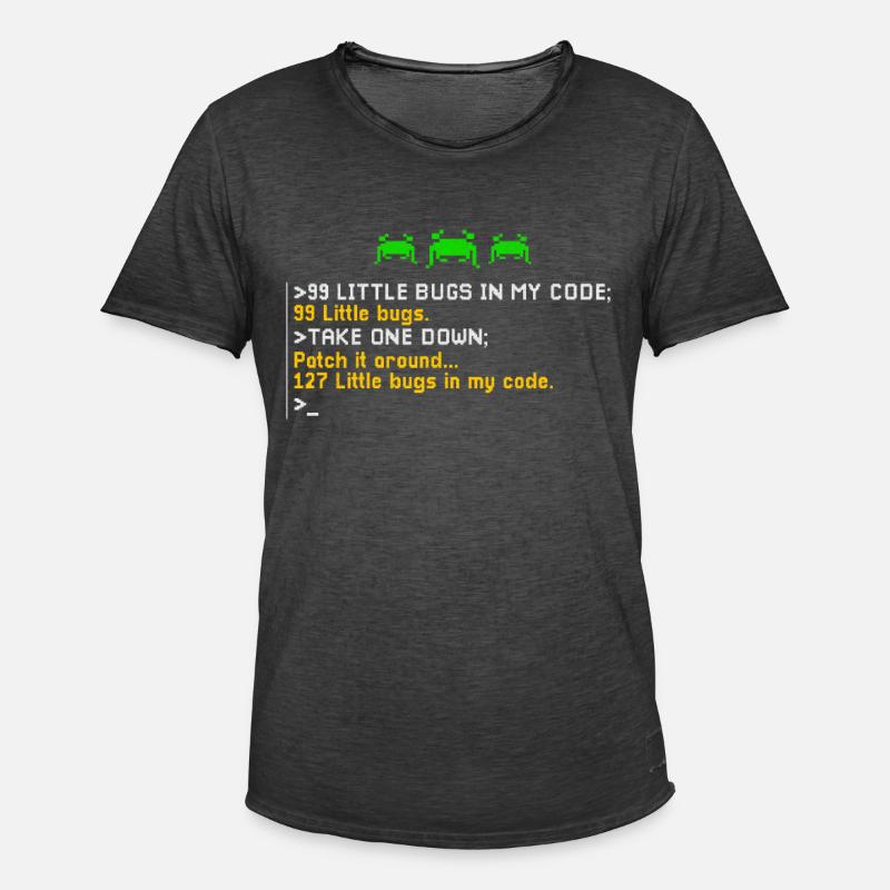 Programmer 99 Little Bugs Programming - Männer Vintage T-Shirt - Vintage Schwarz