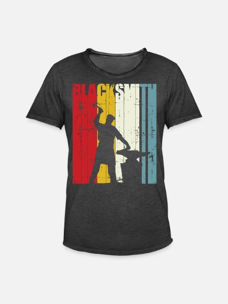 Retro Schmied-Geschenk Schmiede-Schmieden-Schmiede - Männer Vintage T-Shirt - Vintage Schwarz