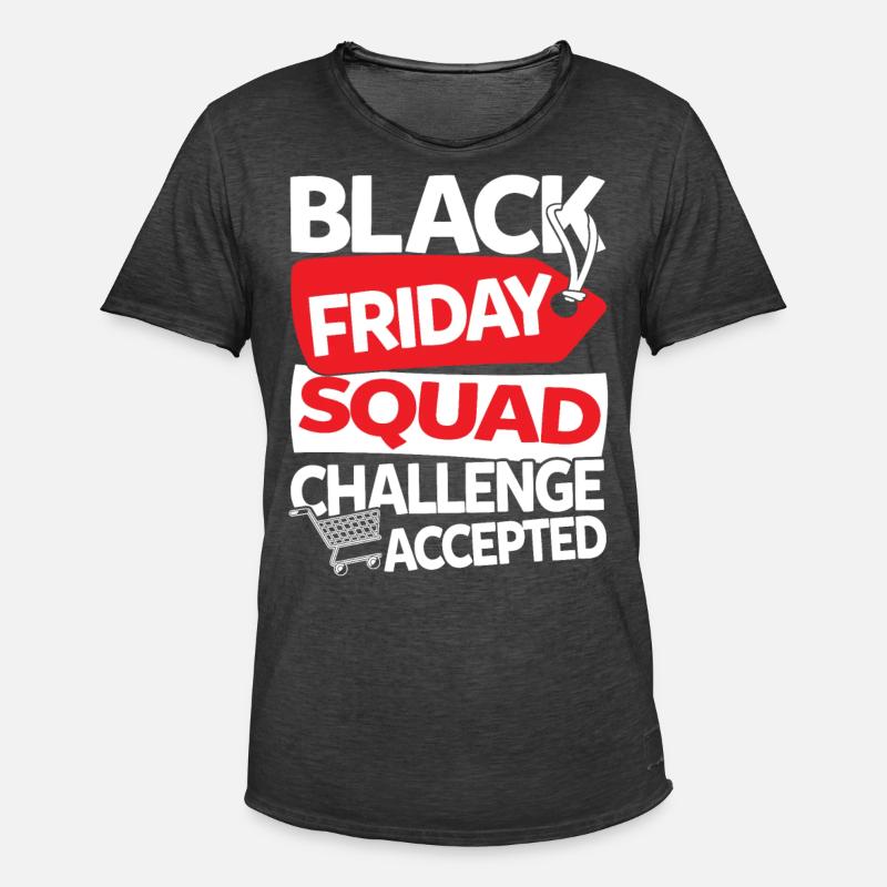 Black Friday Squad Challenge Accepted - Männer Vintage T-Shirt - Vintage Schwarz