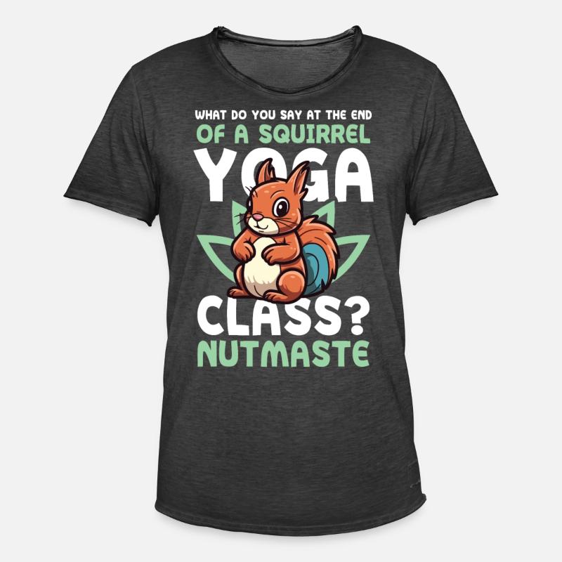 Squirrel Yoga Class Nutmaste Eichhörnchen - Männer Vintage T-Shirt - Vintage Schwarz