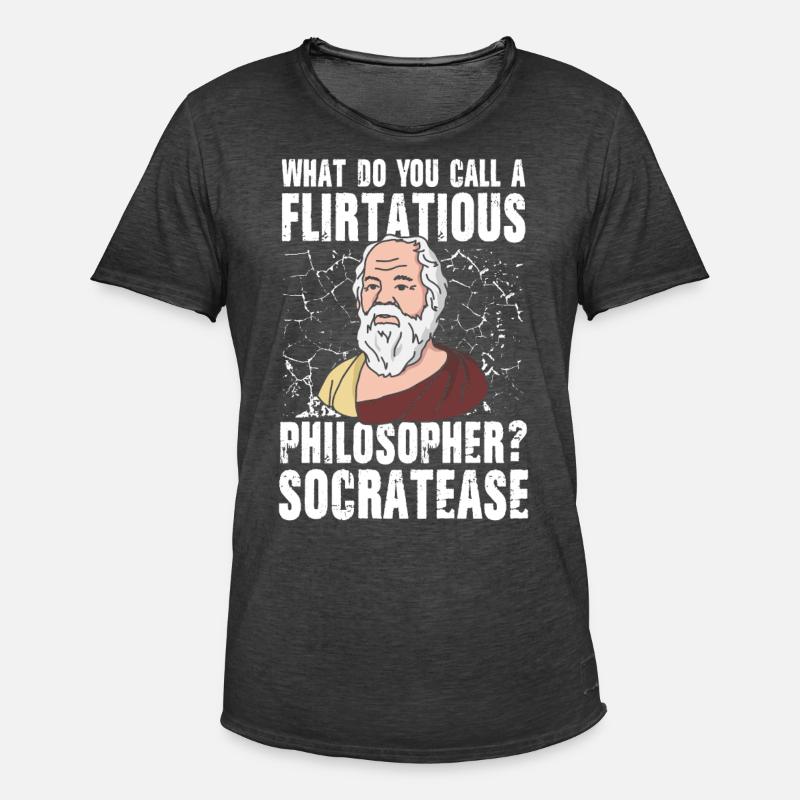 Flirtatious Philosopher Socratease - Männer Vintage T-Shirt - Vintage Schwarz