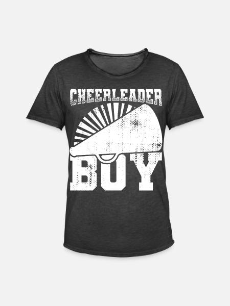 Cheerleader Boy - Men's Vintage T-Shirt - washed black