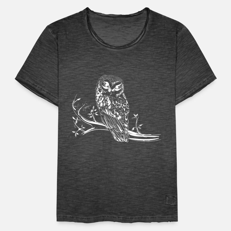 Hübsche weiße Eule Waldbewohner Geschenk Männer Vintage T-Shirt