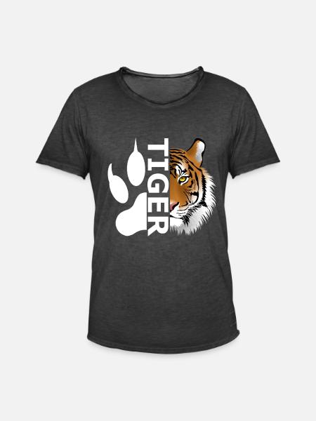 Tiger - Men's Vintage T-Shirt - washed black