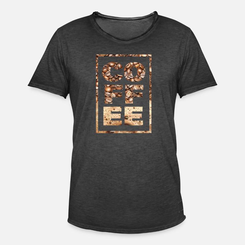 Kaffee Spruch Kaffeetrinker Kaffeebohnen Koffein - Männer Vintage T-Shirt - Vintage Schwarz
