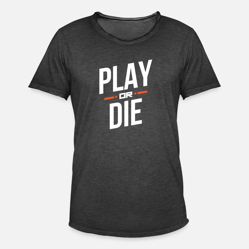 Spielen oder sterben - Männer Vintage T-Shirt - Vintage Schwarz