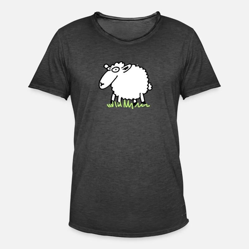Schaf - Männer Vintage T-Shirt - Vintage Schwarz