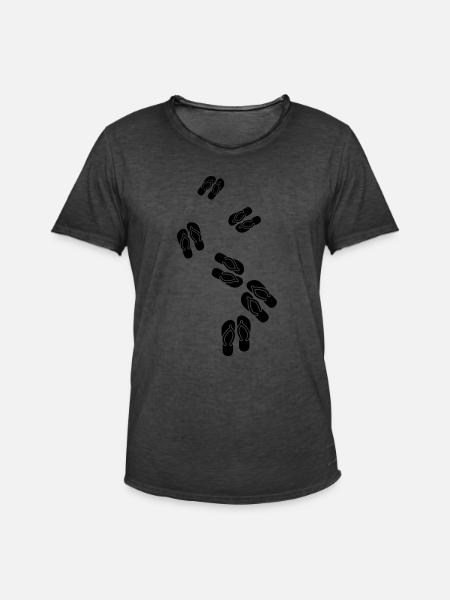 Badelatschen icon - Männer Vintage T-Shirt - Vintage Schwarz