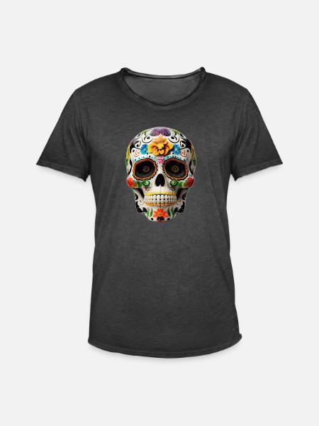 Zucker-Schädel Schädel | Schädel | Schädel - Männer Vintage T-Shirt - Vintage Schwarz