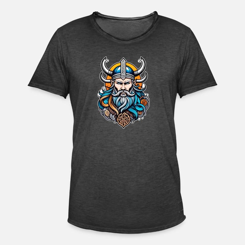 Wikinger Odin Thor Walhalla - Männer Vintage T-Shirt - Vintage Schwarz