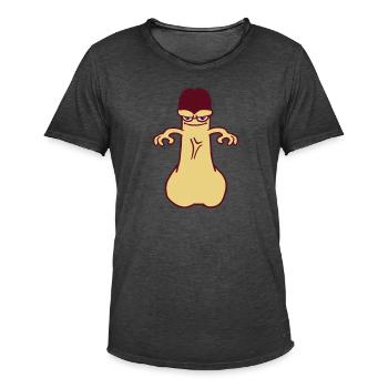 bite penis queue sexe - T-shirt vintage Homme - noir vintage - Devant
