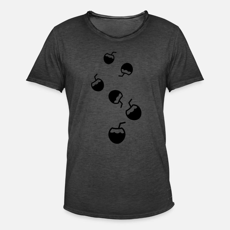 Kokos Icon Symbol - Männer Vintage T-Shirt - Vintage Schwarz