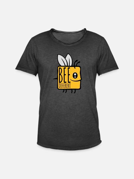 bee citation différente - T-shirt vintage Homme - noir vintage