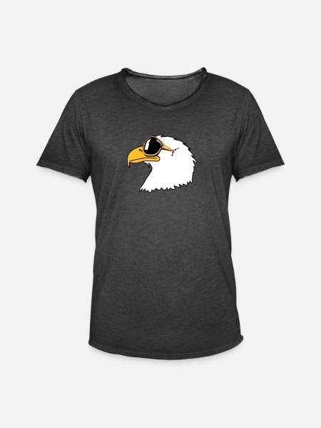 Eagle sunglasses cool bird funny - Men's Vintage T-Shirt - washed black