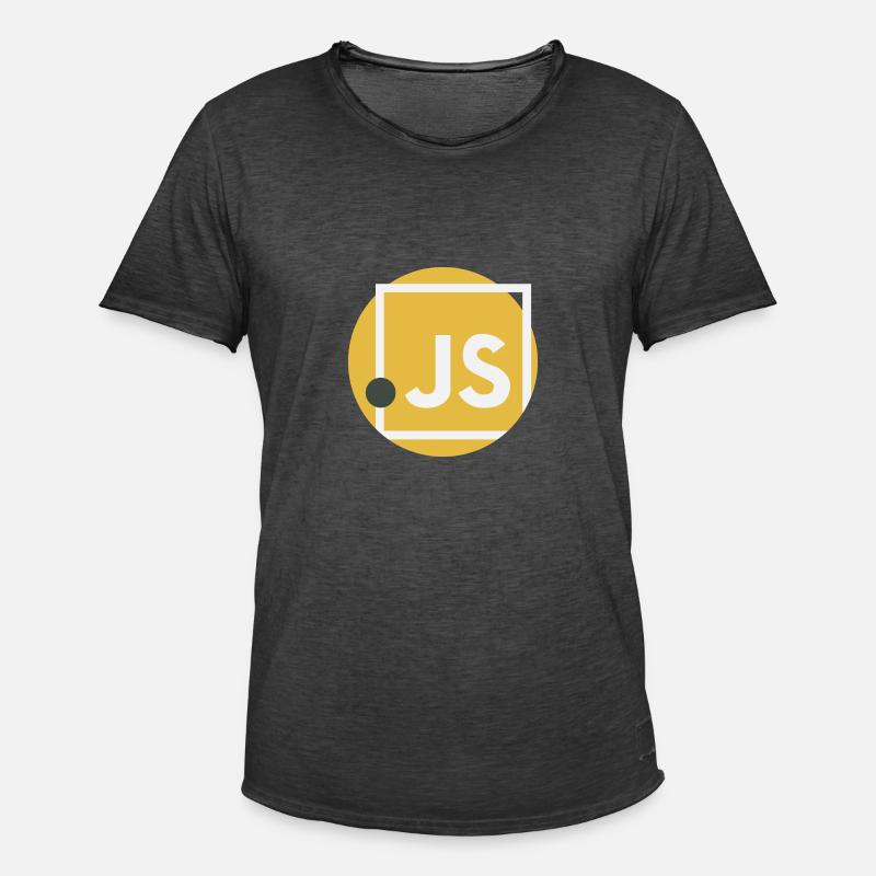 JavaScript dot JS - Men's Vintage T-Shirt - washed black