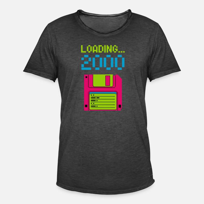 Loading 2000 Disketten-Design Retro Pixel Design - Männer Vintage T-Shirt - Vintage Schwarz