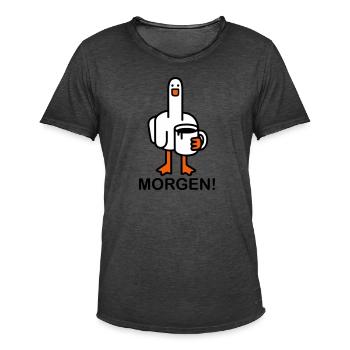 Guten Morgen! - Männer Vintage T-Shirt - Vintage Schwarz - Vorne - Jose (178cm)