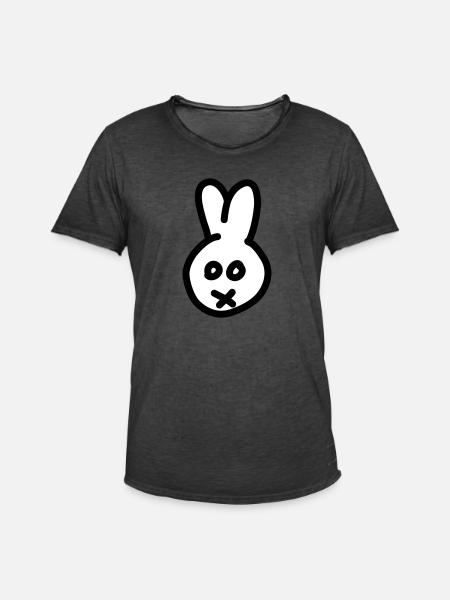 Bunny 2c - Männer Vintage T-Shirt - Vintage Schwarz