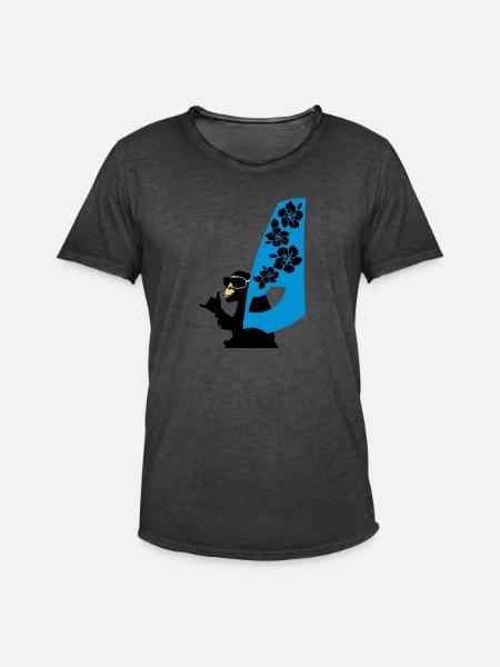 windsurfer - Men's Vintage T-Shirt - washed black