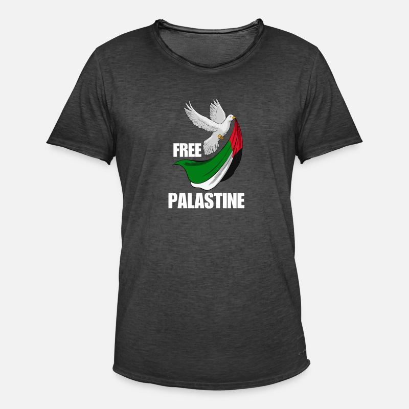 Free Palestine Design – Statement for Peace - Men's Vintage T-Shirt - washed black