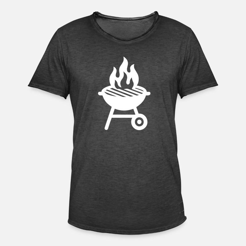 Grill Symbol - Männer Vintage T-Shirt - Vintage Schwarz