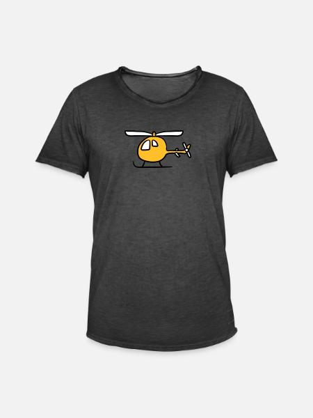 Comic cartoon kids Heli cute - Men's Vintage T-Shirt - washed black