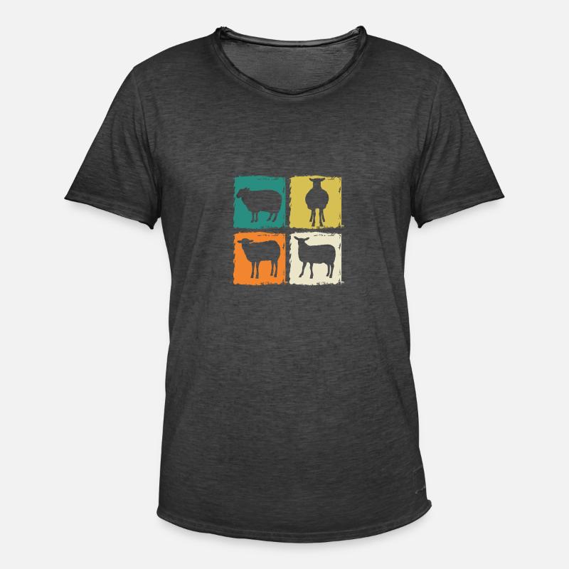 Schäfer Schaf - Männer Vintage T-Shirt - Vintage Schwarz
