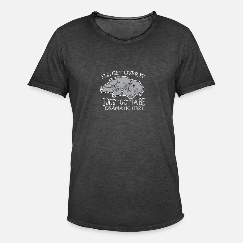 Dramatic Elefant Müde Bockig - Männer Vintage T-Shirt - Vintage Schwarz