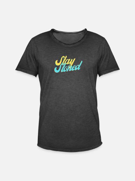 Stay Stoned - Männer Vintage T-Shirt - Vintage Schwarz
