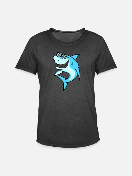 Shark Sunglasses - Men's Vintage T-Shirt - washed black